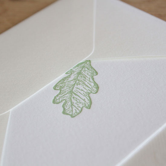 Cottontails handmade card - oak leaf