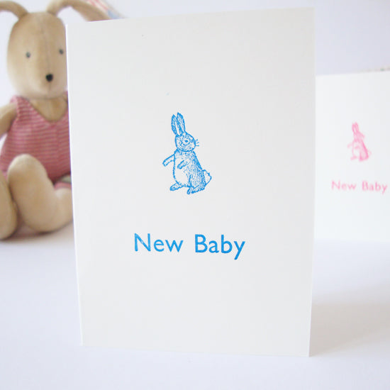 Cottontails New Baby card - blue
